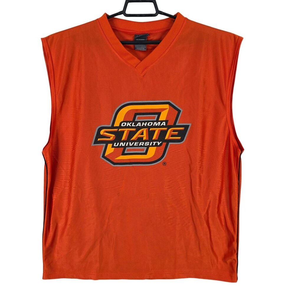 Mens Pro Edge OSU Oklahoma Sleeveless Jersey V-Neck 100% Polyester Size XL